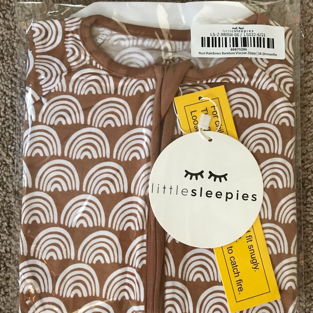 Little Sleepies Rust Rainbow Zippy